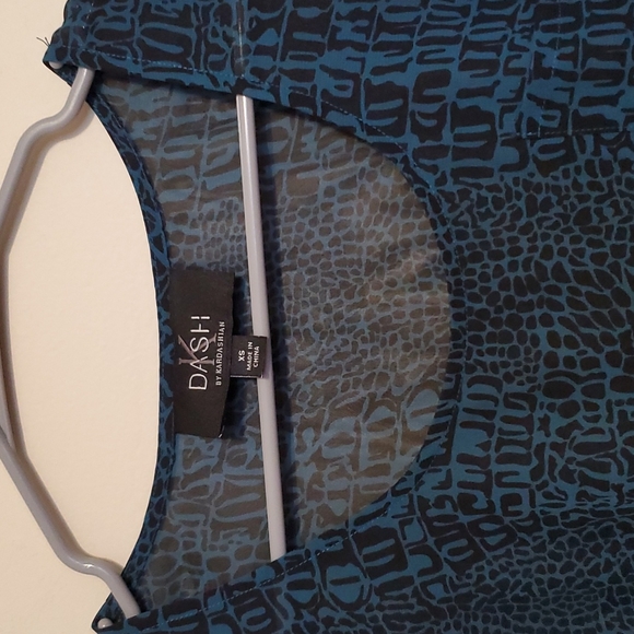 Dash by Kardashian Teal and black Sleeveless shear bathing suit coverup - Picture 4 of 6